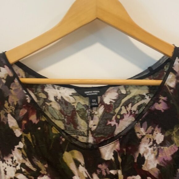 Vera Wang floral flowy long sleeve top size 0X - Picture 4 of 9